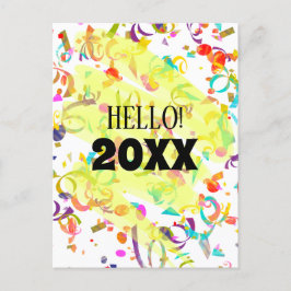 Färglöst konfetti Gult för nyårslösning Helg Vykort