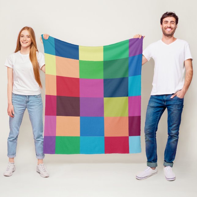 Färglöst kontrollpanel Mönster Fleecefilt (På plats)