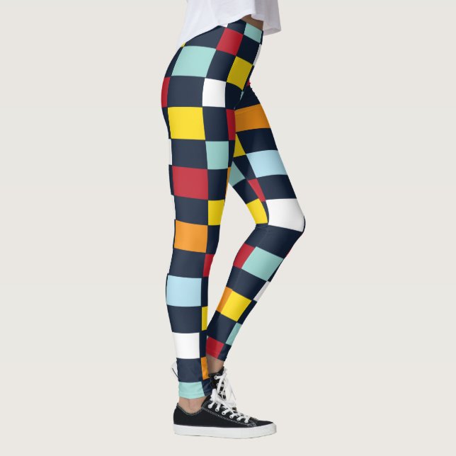 Färglöst kontrolltavla leggings (Höger)
