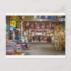 Färglöst koreansk Marketplace Vykort