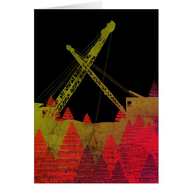 Färglöst kranoperatör som driver Ingenjör Fantasy Hälsningskort (Framsidan)