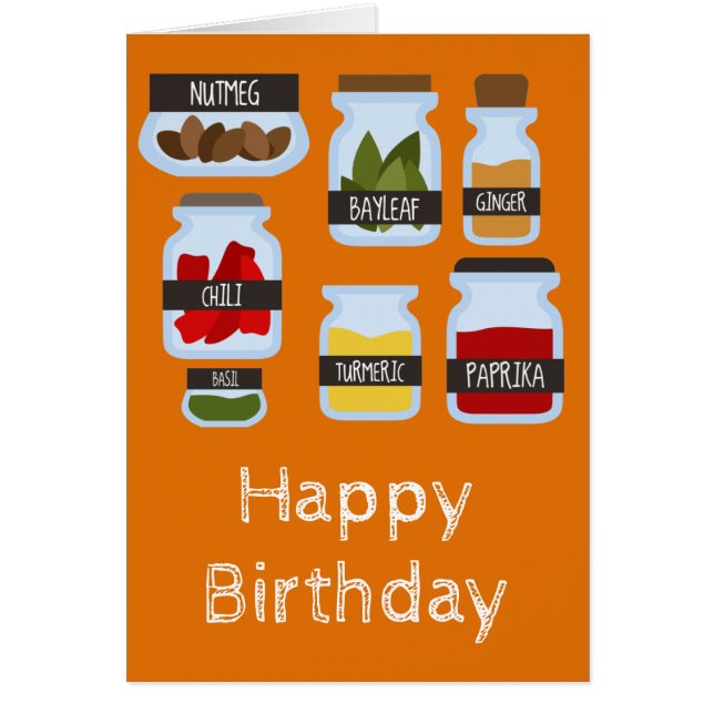 Färglöst krydda burk som kokar stil hälsningskort (Framsidan)