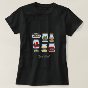 Färglöst krydda burk som kokar stil t shirt