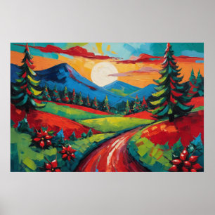 Färglöst landskapsbild poster