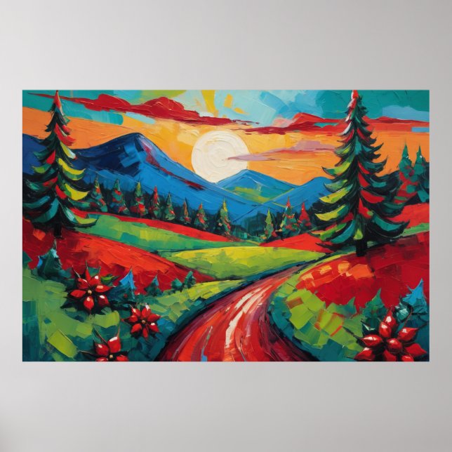 Färglöst landskapsbild poster (Framsidan)