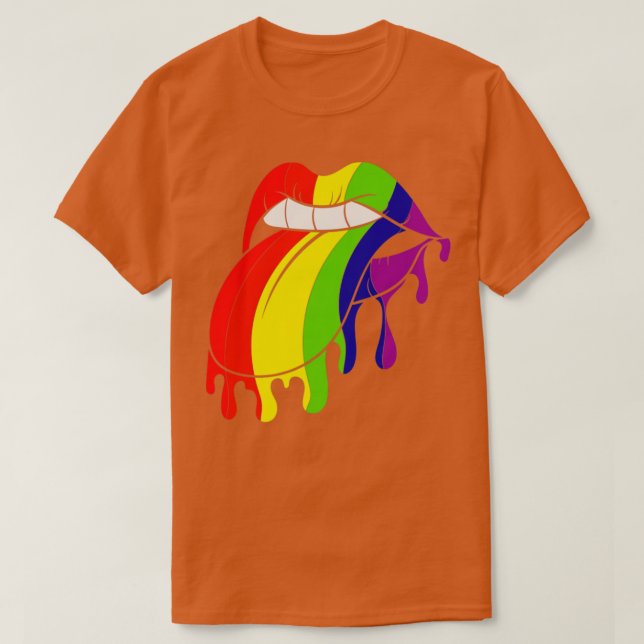 Färglöst Läppar LGBT T Shirt (Design framsida)