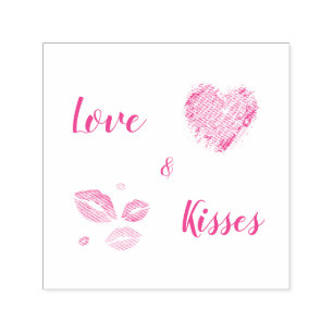 Färglöst Läppar med Kärlek & Kisses Självfärgande Stämpel