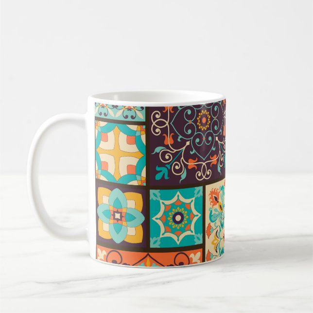 Färglöst lappverk: islamiska motiv. kaffemugg (Vänster)