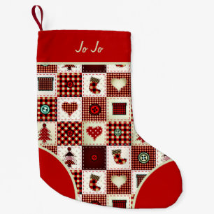 färglöst lappverk liten julstrumpa