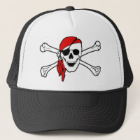 Färglöst leende Pirat Skull och korsben