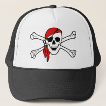 Färglöst leende Pirat Skull och korsben