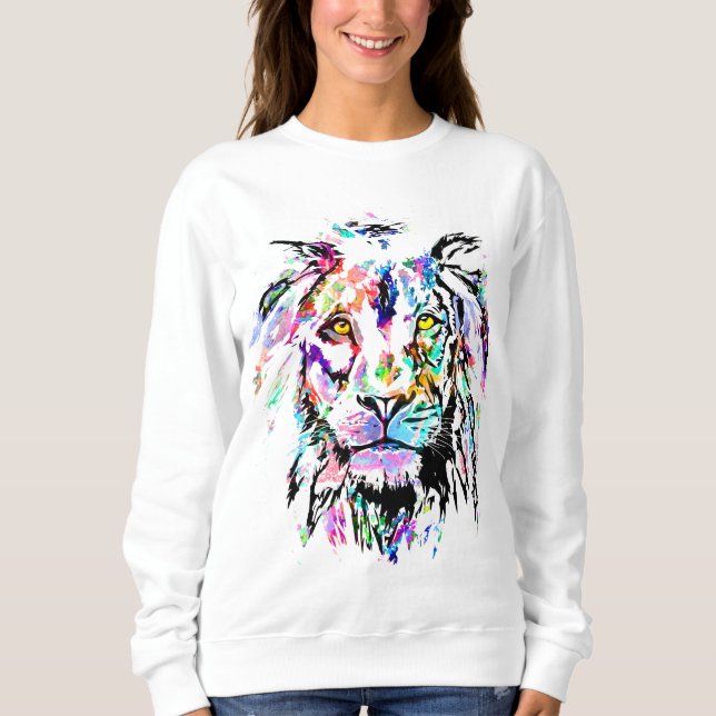 Färglöst Lejont huvud Porträtt - Lejon sötskjorta T Shirt (Framsida)