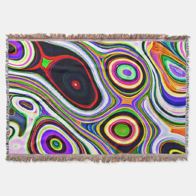 Färglöst, levande, abstrakt Mönster Filt (Framsidan)