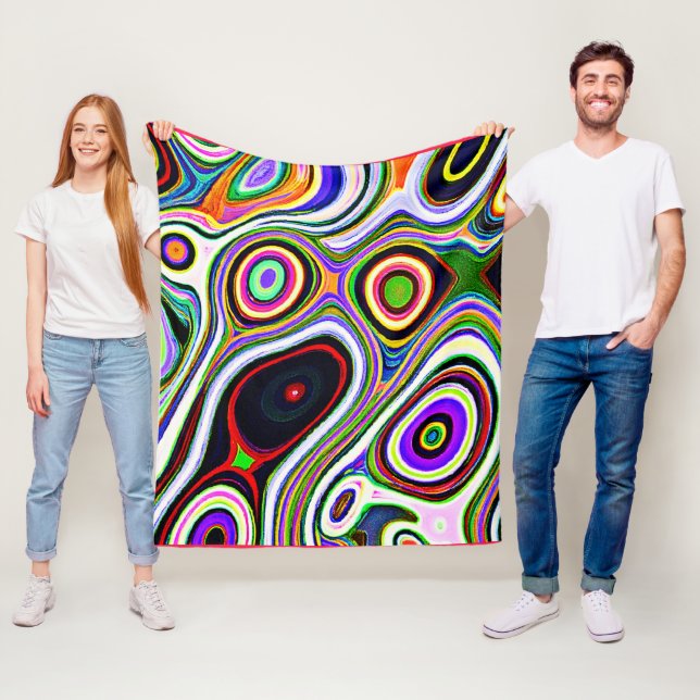 Färglöst, levande, abstrakt Mönster Fleecefilt (På plats)