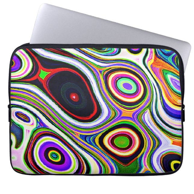 Färglöst, levande, abstrakt Mönster Laptop Fodral (Framsidan)