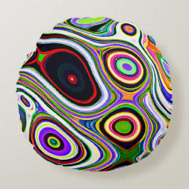 Färglöst, levande, abstrakt Mönster Rund Kudde