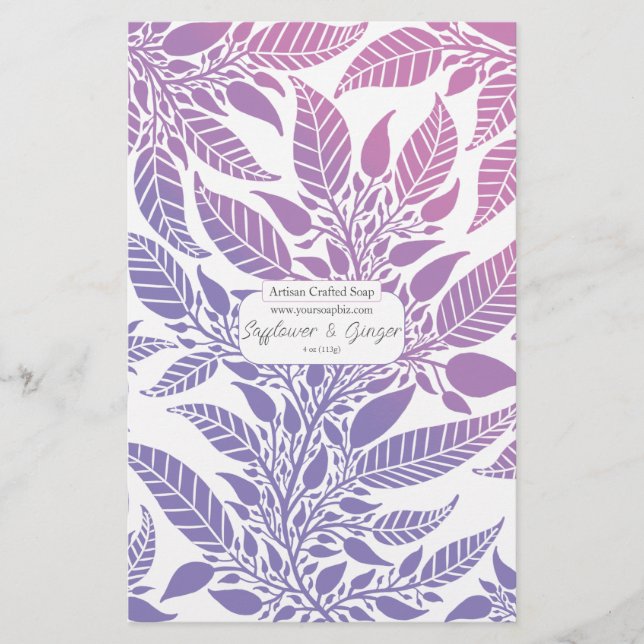 Färglöst Lila och Rosa Utformning av tvål för läde (Framsida)