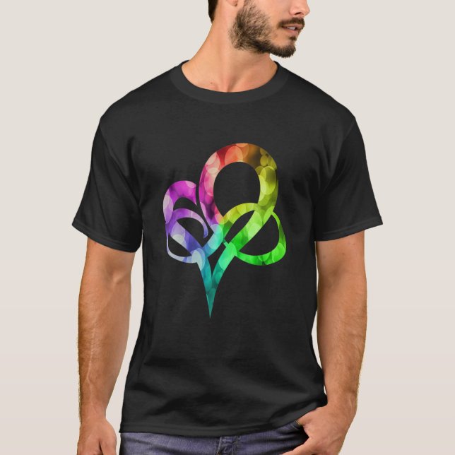 Färglöst Ljus Infinity Heart Poly Pride Polyamor T Shirt (Framsida)