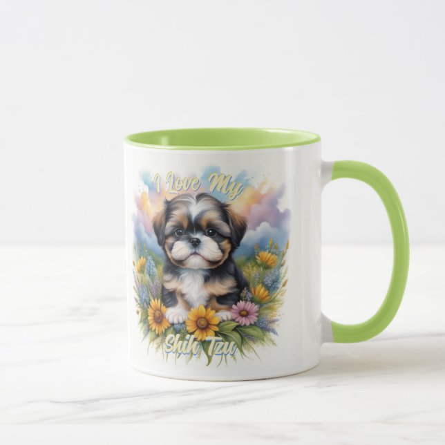Färglöst ljus Shih Tzu Puppy Mugg för Hundälskare (Höger)