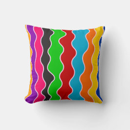 Färglöst lodrät vågigt linjer mönster kudde