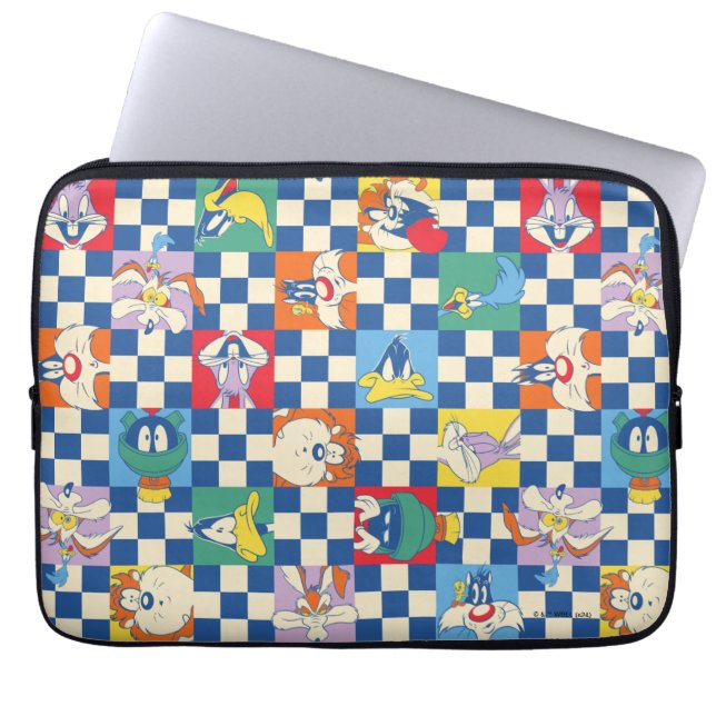 Färglöst LOONEY TUNES™ Checker Toss Mönster Laptop Fodral (Framsidan)