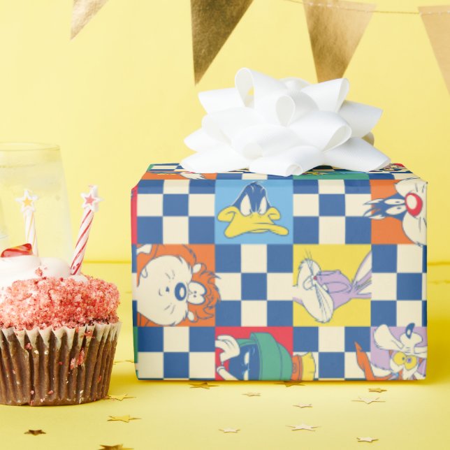 Färglöst LOONEY TUNES™ Checker Toss Mönster Presentpapper (Födelsedagsfest)
