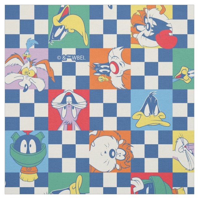 Färglöst LOONEY TUNES™ Checker Toss Mönster Tyg (Provkarta)