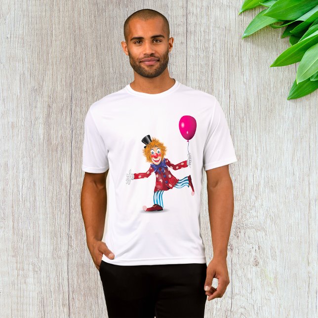 Färglöst Lycklig Clown with Balloon Roligt Circus T Shirt (Skapare uppladdad)