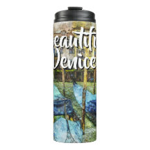 Färglöst målning av Venenice Gondolas