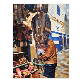 Färglöst marknadsplats med Abstrakt konst Fototryck