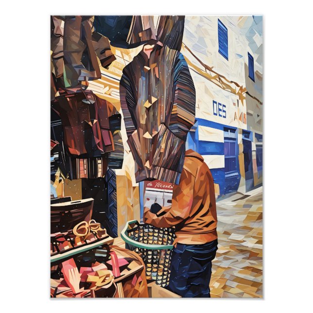 Färglöst marknadsplats med Abstrakt konst Fototryck (Framsidan)