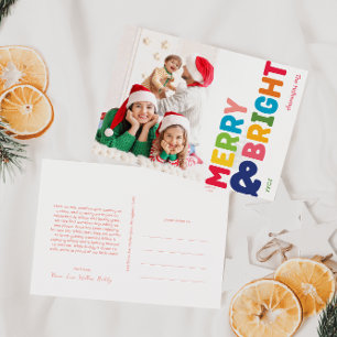 Färglöst merry och Bright Helgdag Postcard Helg Vykort