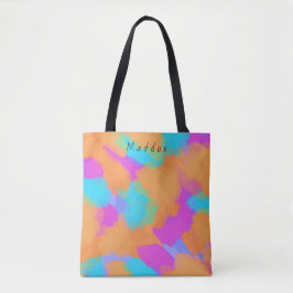 Färglöst modern konstnär Mönster + anpassat namn Tygkasse