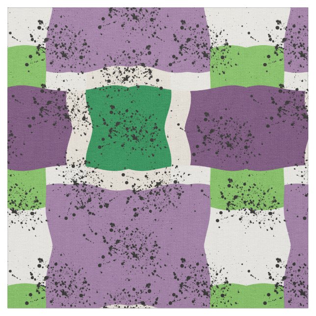 färglöst mönster - lila, grönt, kvadrat tyg (Närbild)