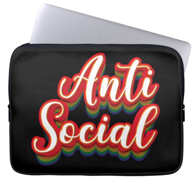 Färglöst mot Social Laptop Fodral (Framsidan)