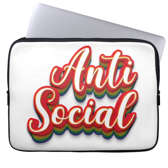 Färglöst mot Social Laptop Fodral (Framsidan)