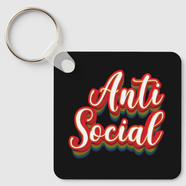 Färglöst mot Social Nyckelring (Framsida)