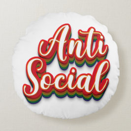 Färglöst mot Social Rund Kudde