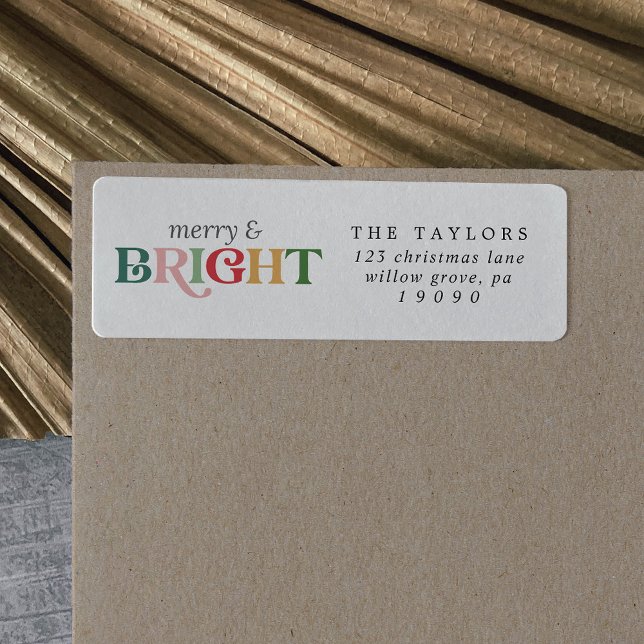 Färglöst munterhet och ljus jul returadress etikett (Skapare uppladdad)