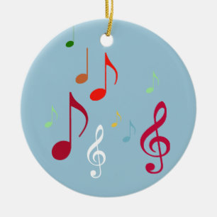 färglöst musik noter julgransprydnad keramik
