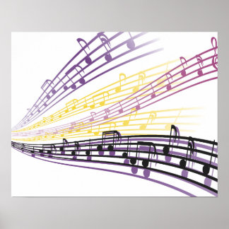 färglöst musik noter poster