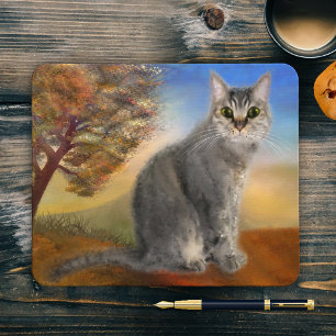Färglöst musknapp för Cute Kattunge Fine Art Musmatta