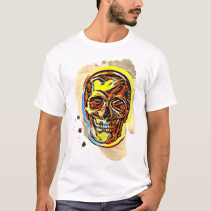 Färglöst NFT som Digital Skull Teckning T Shirt