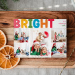 Färglöst nyans och ljusår i bild 5-foto julkort<br><div class="desc">Fånga julhelgens glädje och magi med det här unika och festliga, färgstarka och ljusa året med helgdag-kortet. Den enkla men ändå roligt-utformningen har en regnbågspalett med rött, grönt, gult, blått, orange och rosa färg som skapar en sjudande och glad atmosfär. Kreativet och den minimalistiska inställningen, med fet typografi, ger en...</div>