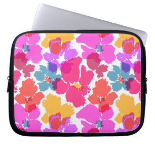 Färglöst nymodig modern blomma Mönster Laptop Fodral