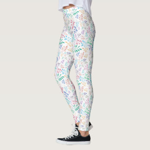Färglöst, ömtåligt Blad Mönster Leggings