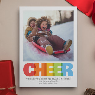 Färglöst överlappande chEER-julfoto Julkort