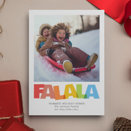 Färglöst överlappande FA LA LA Julönskat foto Julkort