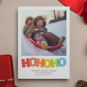 Färglöst överlappande HO HO HO-julfoto Julkort