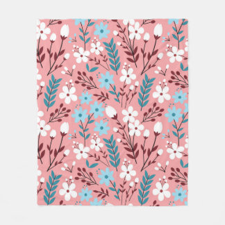 Färglöst pastel Blommor Sömlöst Mönster med rosa  Fleecefilt